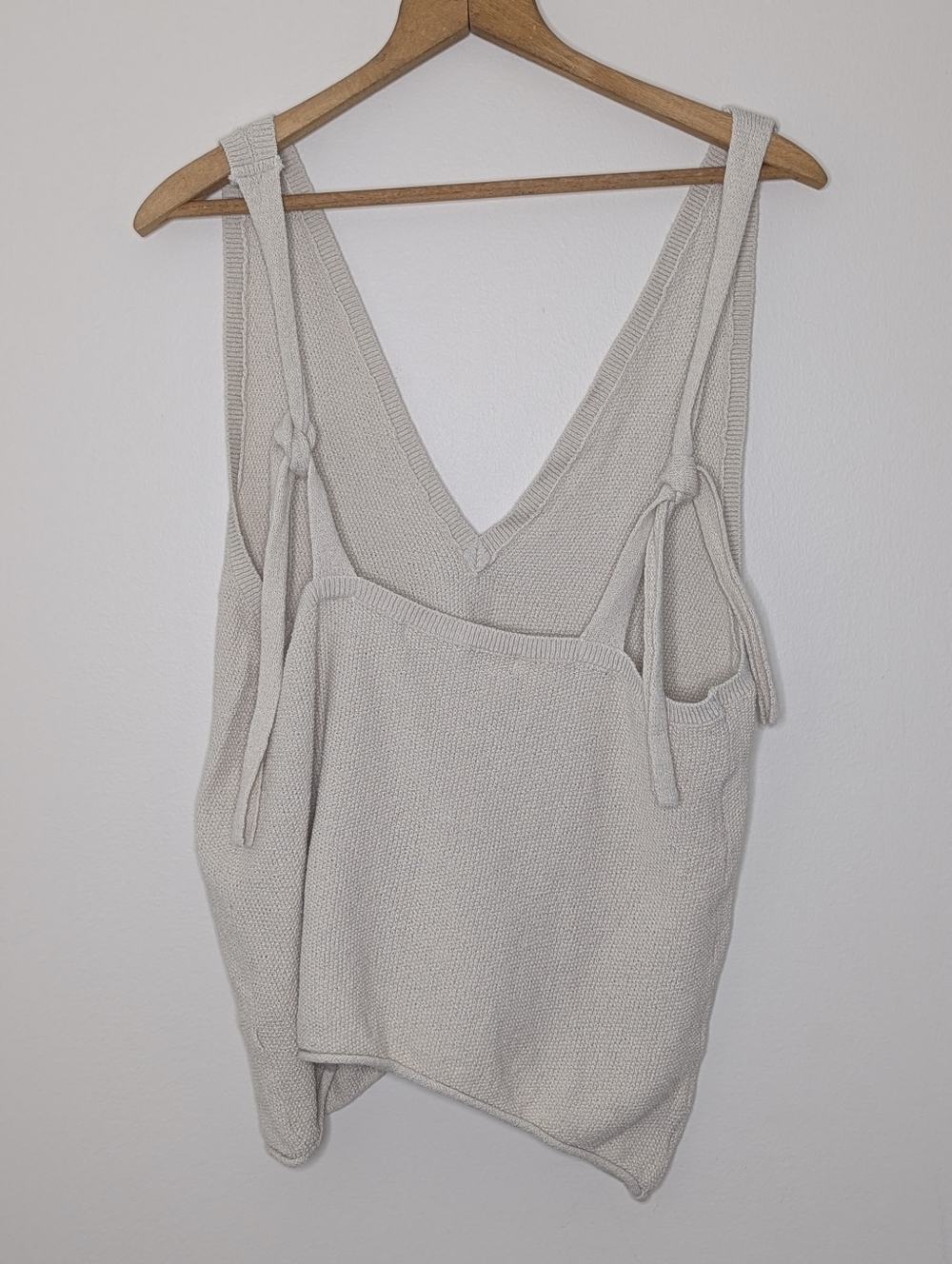 Free People Beach Women's Adjustable Tie V-Neck Sweater Knit Tank Top Size S - Picture 2 of 6